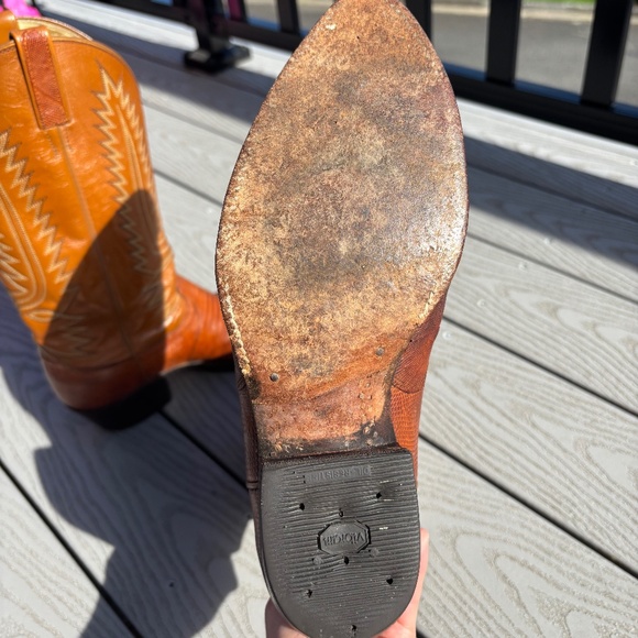 Dan Post Brown Lizard Skin Leather Western Cowboy Boots Men's Size 10D - Picture 12 of 12